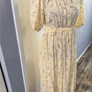 Elegant Yellow Floral Dress